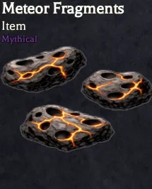 Meteor Fragments mythical material from Meteor Shower in Bizarre Lineage